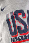 Nike Felpa Leggera Cappuccio Uomo Practice Fleece Basketball Hoodie Team Usa Dk Grey Heather/obsidian da uomo