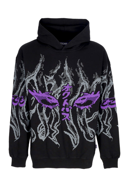 OCTOPUS Felpa Leggera Cappuccio Uomo Strange Ambassador Hoodie By Plague Labs Hoodie Black da uomo