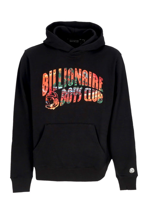 BILLIONAIRE BOYS CLUB Felpa Leggera Cappuccio Uomo Tropical Island Fill Arch Logo Popover Hoodie Black da uomo