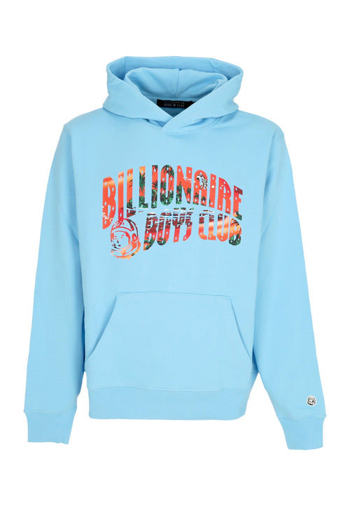 BILLIONAIRE BOYS CLUB Felpa Leggera Cappuccio Uomo Tropical Island Fill Arch Logo Popover Hoodie Blue da uomo