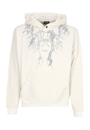 PHOBIA Felpa Leggera Cappuccio Uomo White Lightning Hoodie White da uomo