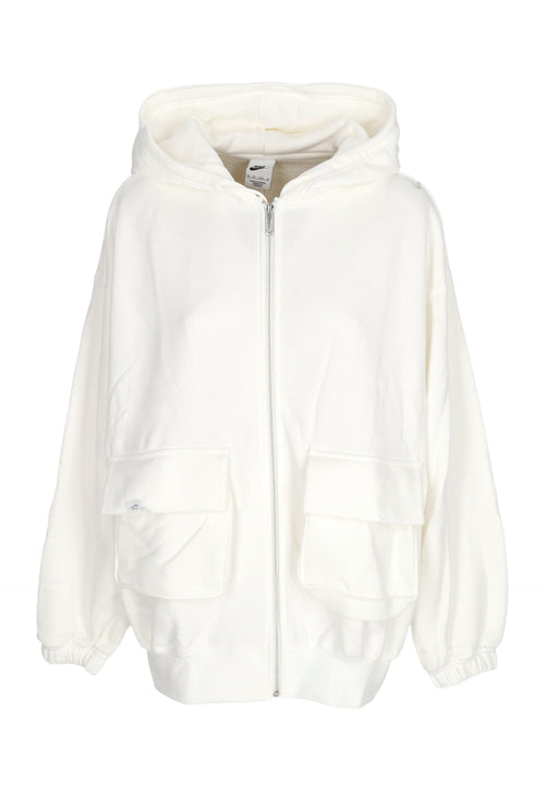 Nike Felpa Leggera Cappuccio Zip Donna W Sportswear Dance Oversized Full-zip Hoodie Sail/lt Orewood Brn da donna
