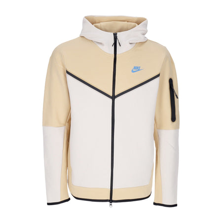 Nike Felpa Leggera Cappuccio Zip Uomo Sportswear Tech Fleece Full-zip Hoodie Sesame/lt Orewood Brn/lt Photo Blue da uomo
