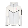 Nike Felpa Leggera Cappuccio Zip Uomo Sportswear Tech Fleece Full-zip Hoodie Summit White/pure Platinum/hyper Pink da uomo