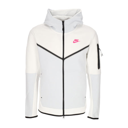 Nike Felpa Leggera Cappuccio Zip Uomo Sportswear Tech Fleece Full-zip Hoodie Summit White/pure Platinum/hyper Pink da uomo