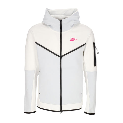 Nike Felpa Leggera Cappuccio Zip Uomo Sportswear Tech Fleece Full-zip Hoodie Summit White/pure Platinum/hyper Pink da uomo