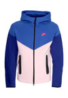 Nike Felpa Leggera Cappuccio Zip Uomo Tech Fleece Full-zip Windrunner Hoodie Game Royal/pink Foam/hyper Pink da uomo