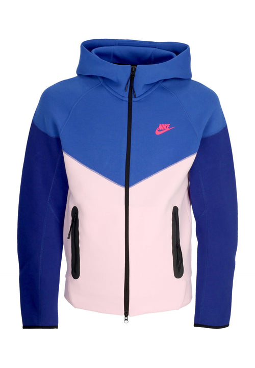 Nike Felpa Leggera Cappuccio Zip Uomo Tech Fleece Full-zip Windrunner Hoodie Game Royal/pink Foam/hyper Pink da uomo