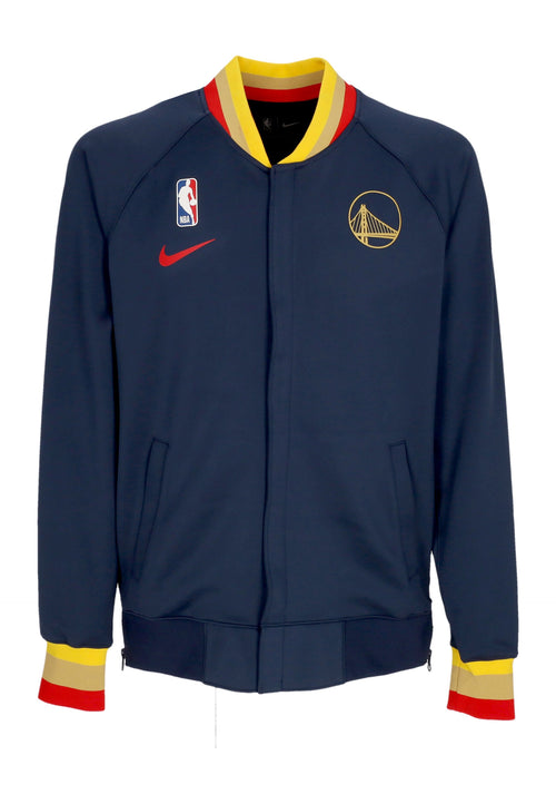 NIKE NBA Felpa Leggera College Uomo Nba City Edition Dri-fit Showtime L/s Full-zip Top Golwar College Navy/college Navy/university Red da uomo