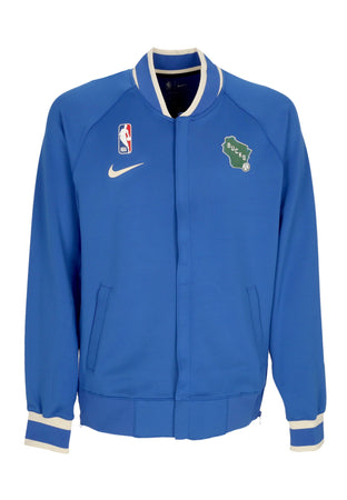 NIKE NBA Felpa Leggera College Uomo Nba City Edition Dri-fit Showtime L/s Full-zip Top Milbuc Game Royal/game Royal/flat Opal da uomo