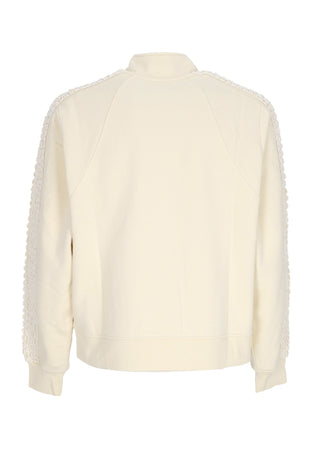 ARTE Felpa Leggera Collo Alto Uomo Flower Tape Jacket Cream da uomo