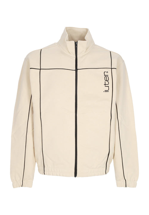 IUTER Felpa Leggera Collo Alto Uomo Grid Track Jacket Cream da uomo