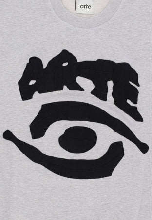 ARTE Felpa Leggera Girocollo Uomo Eye Front Crewneck Grey da uomo
