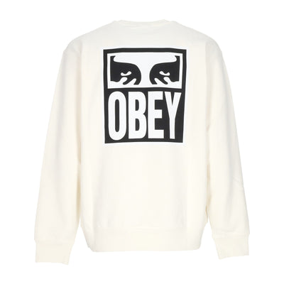OBEY Felpa Leggera Girocollo Uomo Eyes Icon 2 Crew Premium French Terry Unbleached da uomo