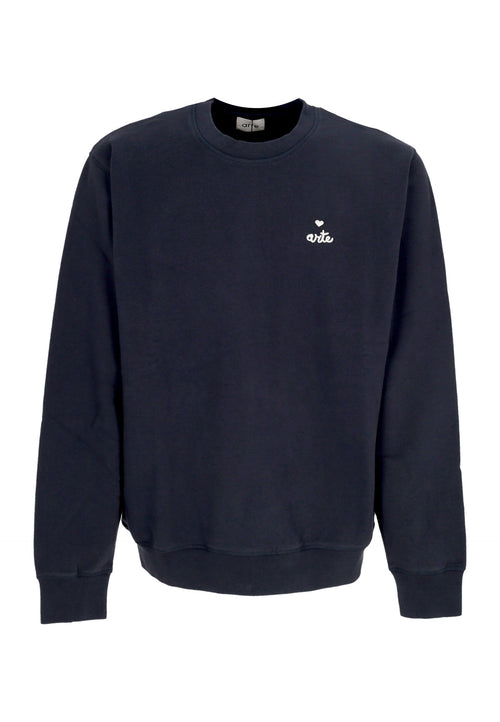 ARTE Felpa Leggera Girocollo Uomo Heart Crewneck Navy da uomo