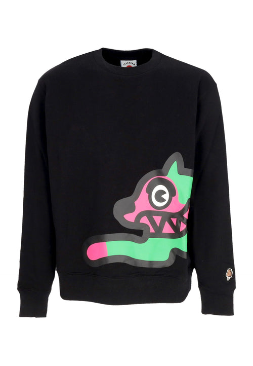 ICE CREAM Felpa Leggera Girocollo Uomo Jumbo Running Dog Crewneck Black da uomo