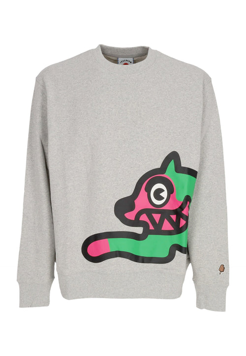 ICE CREAM Felpa Leggera Girocollo Uomo Jumbo Running Dog Crewneck Heather Grey da uomo