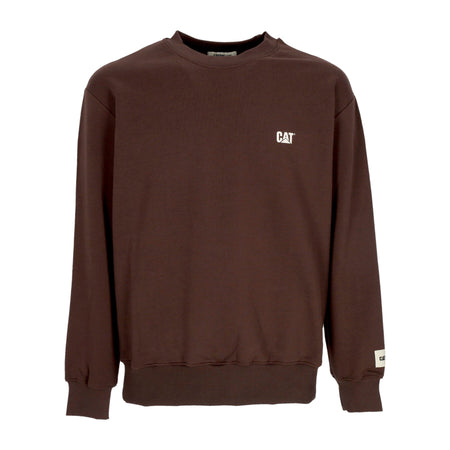CATERPILLAR Felpa Leggera Girocollo Uomo Logo Crewneck Brown da uomo