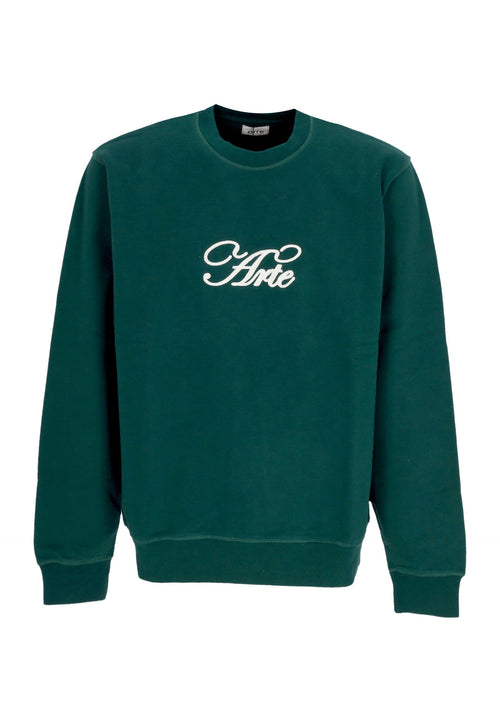 ARTE Felpa Leggera Girocollo Uomo Logo Crewneck Green da uomo