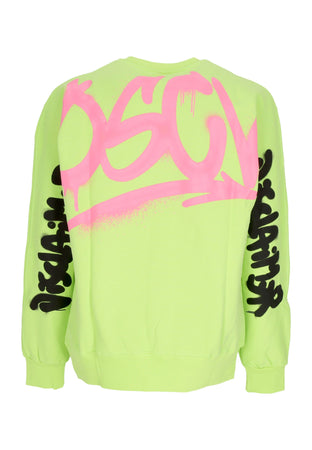 DISCLAIMER Felpa Leggera Girocollo Uomo Logo Crewneck Lime da uomo