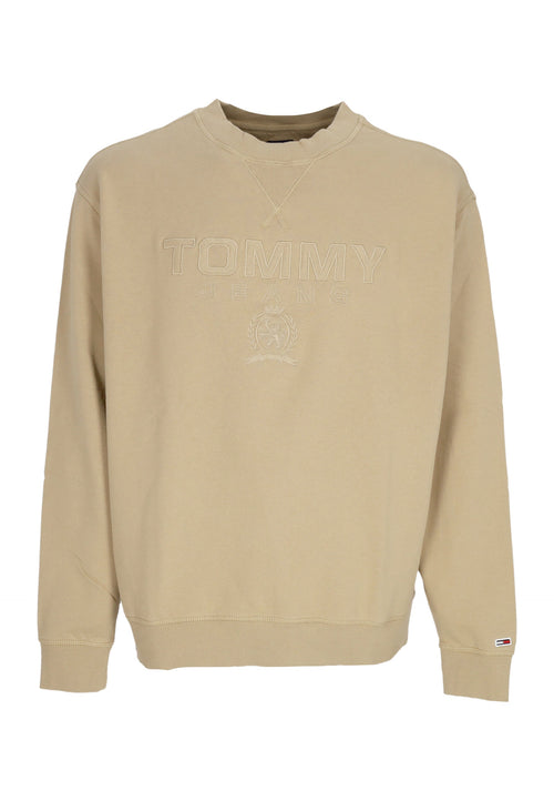 Tommy Hilfiger Felpa Leggera Girocollo Uomo Logo Crewneck Relic Tan da uomo