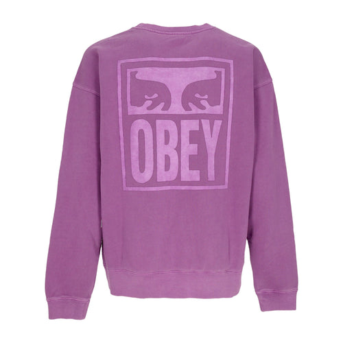 OBEY Felpa Leggera Girocollo Uomo Pigment Eyes Icon Extra Heavy Crew Pigment Dewberry da uomo