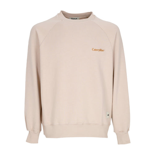 CATERPILLAR Felpa Leggera Girocollo Uomo Raglan Crewneck Ivory Cream da uomo