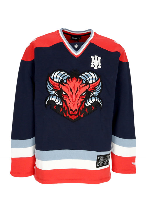 DOLLY NOIRE Felpa Tipo Hockey Uomo Goat Hockey Crewneck Midnight Blue da uomo