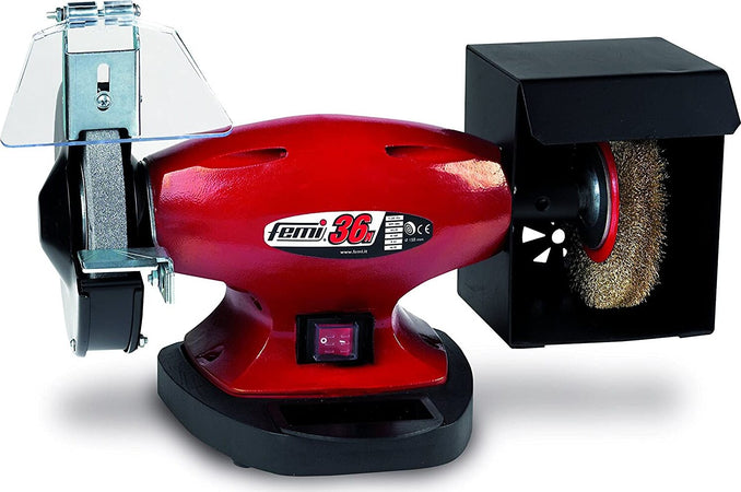 FEMI---SMERIGLIATRICE-DA-BANCO-DOPPIA-CON-SPAZZOLA-150MM-450W-ART.36N