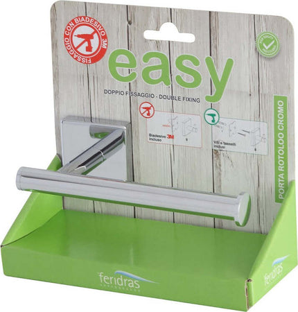 FERIDRAS---PORTA-ROTOLO-CROMO-SERIE-EASY,-DOPPIO-FISSAGGIO