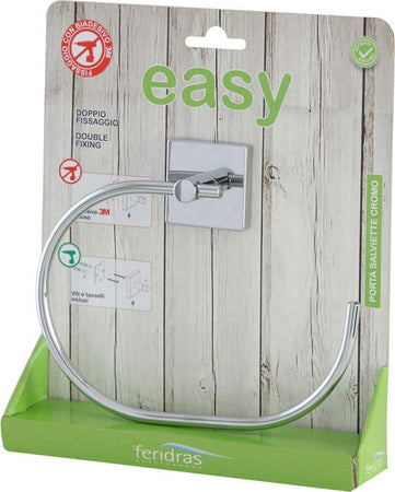 FERIDRAS---PORTASALVIETTE-CROMO-SERIE-EASY,-DOPPIO-FISSAGGIO