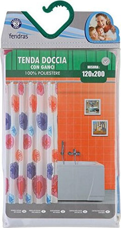 Feridras-Tenda-Doccia-Multicolore-Con-Ganci-In-Polyestere-120X200Cm