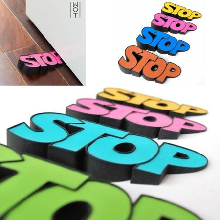 Ferma Porta Con Scritta Testo Stop Fermaporta Gadget Idea Regalo Colore Casuale Fai da te/Ferramenta/Ferramenta e serrature per porte/Fermaporte Trade Shop italia - Napoli, Commerciovirtuoso.it