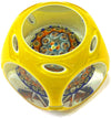 Fermacarte in Vetro Di Murano Giallo Made in Italy Artigianale Fermacarte Pezzo Unico Opera 100% Murrina Veneziana Fatto a Mano 6 X 7.5 Cm