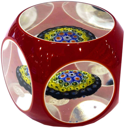 Fermacarte in Vetro Di Murano Rosso Made in Italy Artigianale Fermacarte Pezzo Unico Opera 100% Murrina Veneziana Fatto a Mano 6 X 7.5 Cm