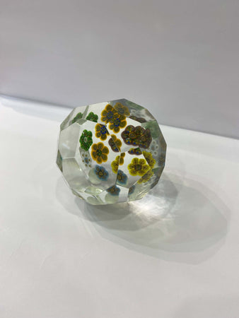 Fermacarte in Vetro Di Murano Trasparente Venezia 100% Murrina Fatto a Mano 7 X 9 Cm Fermacarte Soprammobile