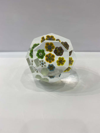 Fermacarte in Vetro Di Murano Trasparente Venezia 100% Murrina Fatto a Mano 7 X 9 Cm Fermacarte Soprammobile