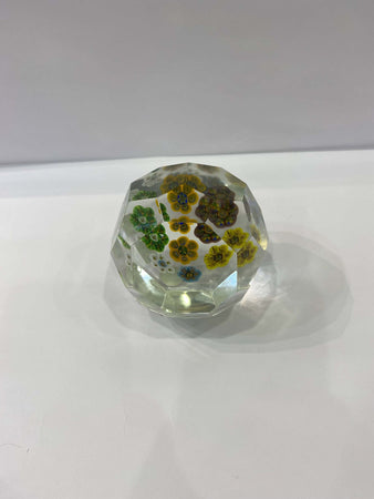 Fermacarte in Vetro Di Murano Trasparente Venezia 100% Murrina Fatto a Mano 7 X 9 Cm Fermacarte Soprammobile