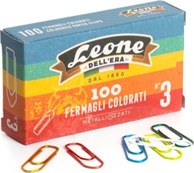 Fermagli metallizzati - lunghezza 28 mm - n. 3 - colori assortiti - Leone - conf. 100 pezzi [multipack] 10 pezzi Cancelleria e prodotti per ufficio/Archivio ufficio e accessori per scrivania/Nastri colle elastici e graffette/Graffette molle fermacarte e anelli Eurocartuccia - Pavullo, Commerciovirtuoso.it