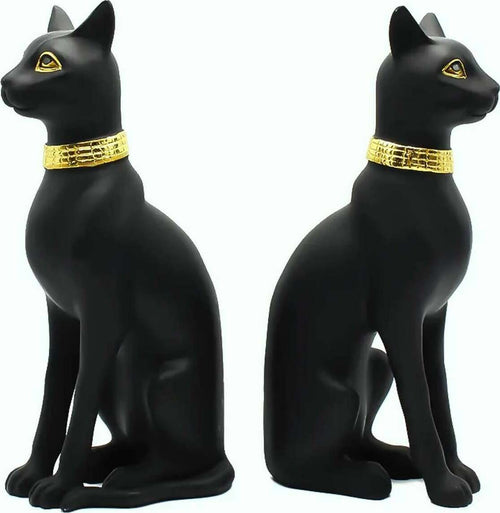 Fermalibri Egyptian Cat in Ceramica 100% Nero E Oro Coppia Di Gatti Cancelleria e prodotti per ufficio/Archivio ufficio e accessori per scrivania/Accessori da scrivania e archiviazione/Fermalibri Leclaf - Napoli, Commerciovirtuoso.it