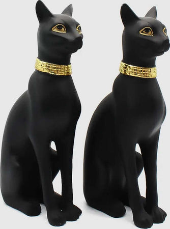 Fermalibri Egyptian Cat in Ceramica 100% Nero E Oro Coppia Di Gatti Cancelleria e prodotti per ufficio/Archivio ufficio e accessori per scrivania/Accessori da scrivania e archiviazione/Fermalibri Leclaf - Napoli, Commerciovirtuoso.it