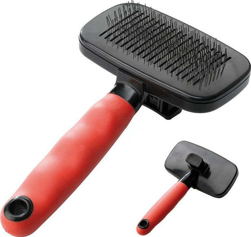 FERPLAST-Spazzola-animali-Cardatore-Medium-Nero-e-Rosso