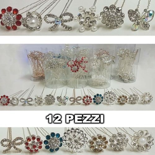 FERRETTI FORCINE GLITTER STRASS CHIGNON CAPELLI ACCESSORI ACCONCIATURA SPOSA  Trade Shop italia - Napoli, Commerciovirtuoso.it