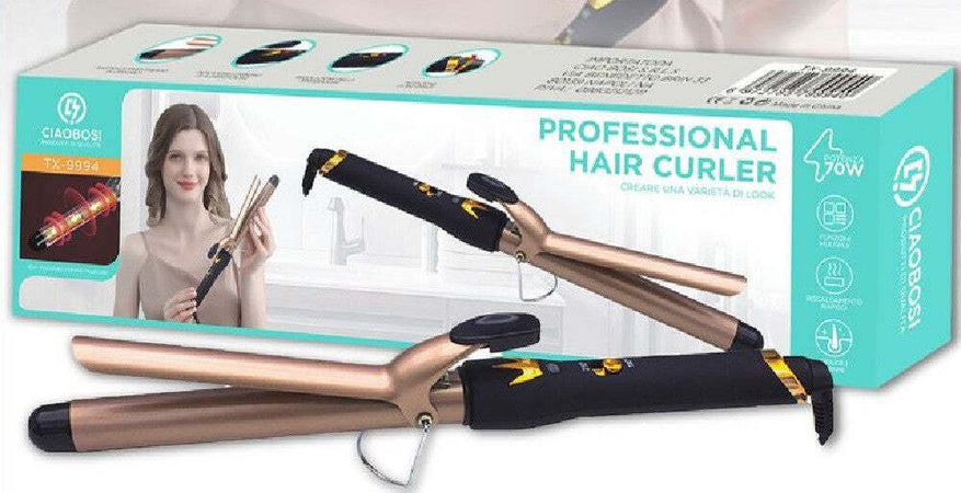 Ferro Arriciacapelli Professionale Ricci Mossi 70 W Riscaldamento Rapido Tx-9994 Bellezza/Cura dei capelli/Strumenti per lo styling/Arricciacapelli Trade Shop italia - Napoli, Commerciovirtuoso.it