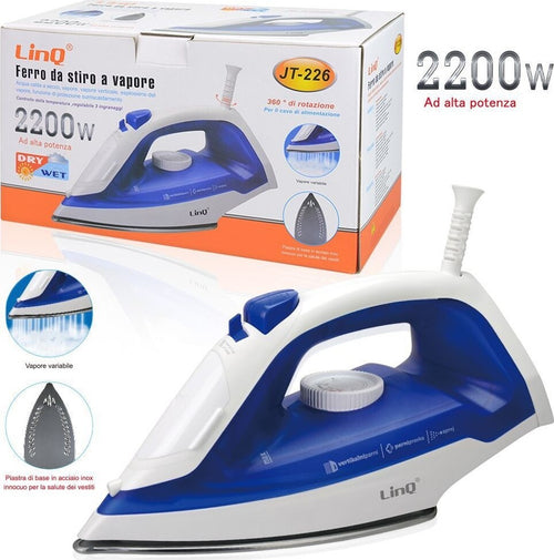 Ferro Da Stiro A Vapore 2200w Anticalcare Resistente Piastra In Acciaio Jt-226 Casa e cucina/Ferri da stiro e accessori/Ferri da stiro/Ferri a vapore Trade Shop italia - Napoli, Commerciovirtuoso.it