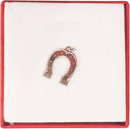Ferro Di Cavallo Ciondolo Pendente In Oro Bianco 18 Kt Pendente Per Collana Made In Italy Porta Fortuna