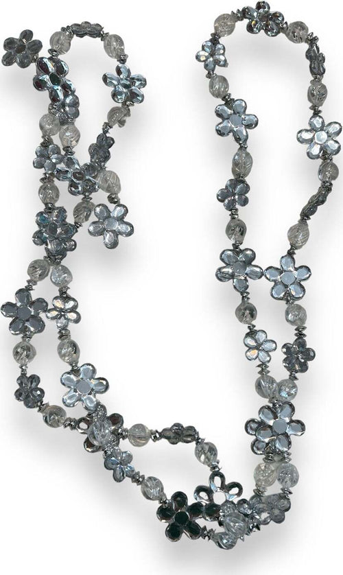 Festone con gemme e fiori colore argento per albero di natale h 180 cm Casa e cucina/Decorazioni per interni/Addobbi e decorazioni per ricorrenze/Decorazioni natalizie/Orpelli e festoni MagiediNatale.it - Altamura, Commerciovirtuoso.it