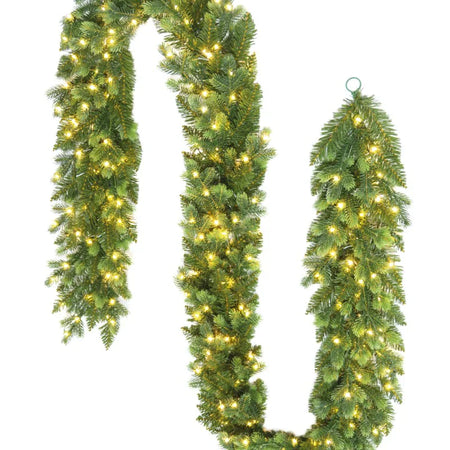 Ghirlanda natalizia "Galloway" in PE effetto real Touch, con LED da 270 cm
