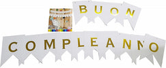 Festone Scritta Buon Compleanno Bandierina Bianca Lettere Oro 3mt Carta Compleanni Festa Casa, arredamento e bricolage > Prodotti per Feste > Festoni e Palloncini Trade Shop italia - Napoli, Commerciovirtuoso.it