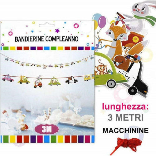 Festone Scritta Buon Compleanno Bandierine Auto Animali 3mt Molletta Compleanno Party Casa e cucina/Hobby creativi/Materiali per hobby creativi/Forniture per feste/Decorazioni/Palloncini Trade Shop italia - Napoli, Commerciovirtuoso.it
